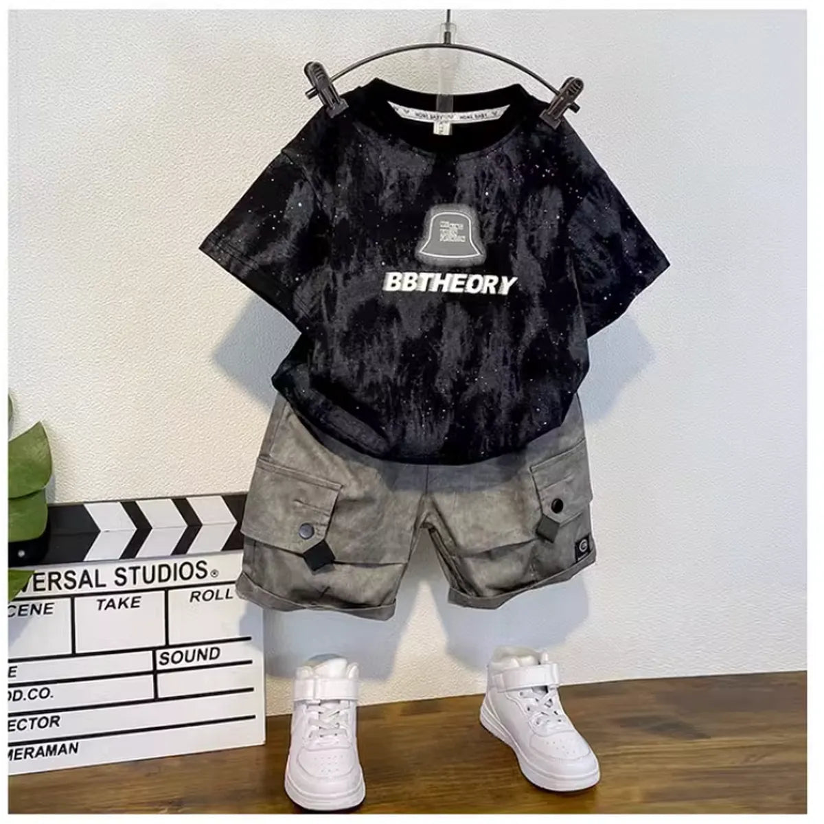 BBTheory Urban Black Tee & Cargo Shorts Set for Boys (1-5 Years)
